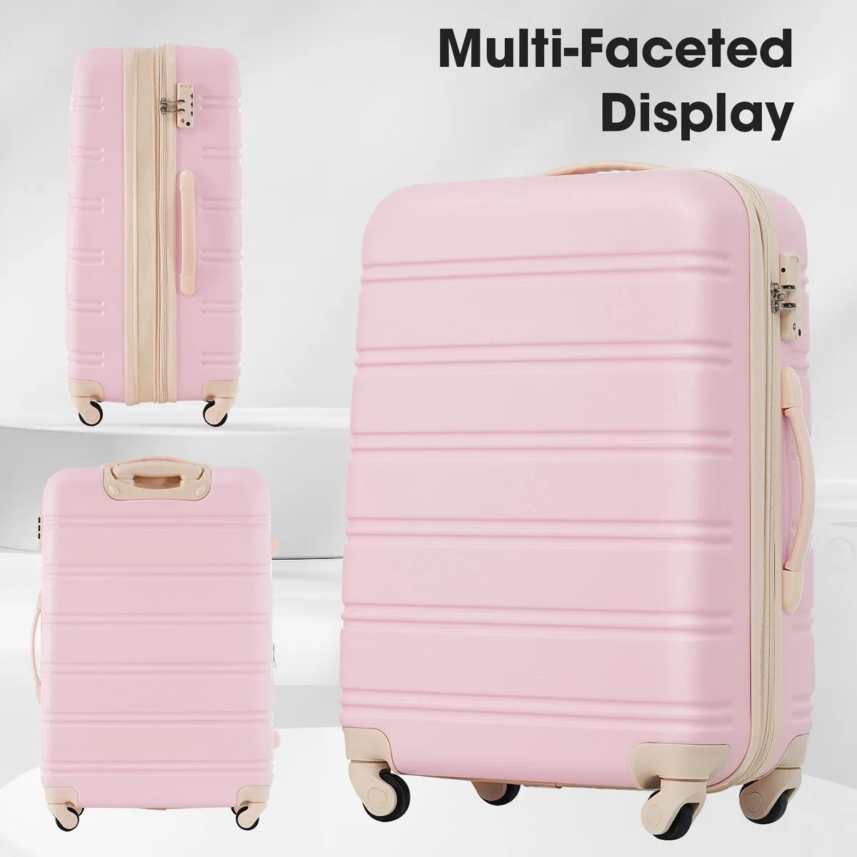 20'' 28'' Suitcase Travel Bag 3-Piece Luggage Sets, ABS Hardshell Lightweight Luggage with Spinner Wheels and TSA Lock