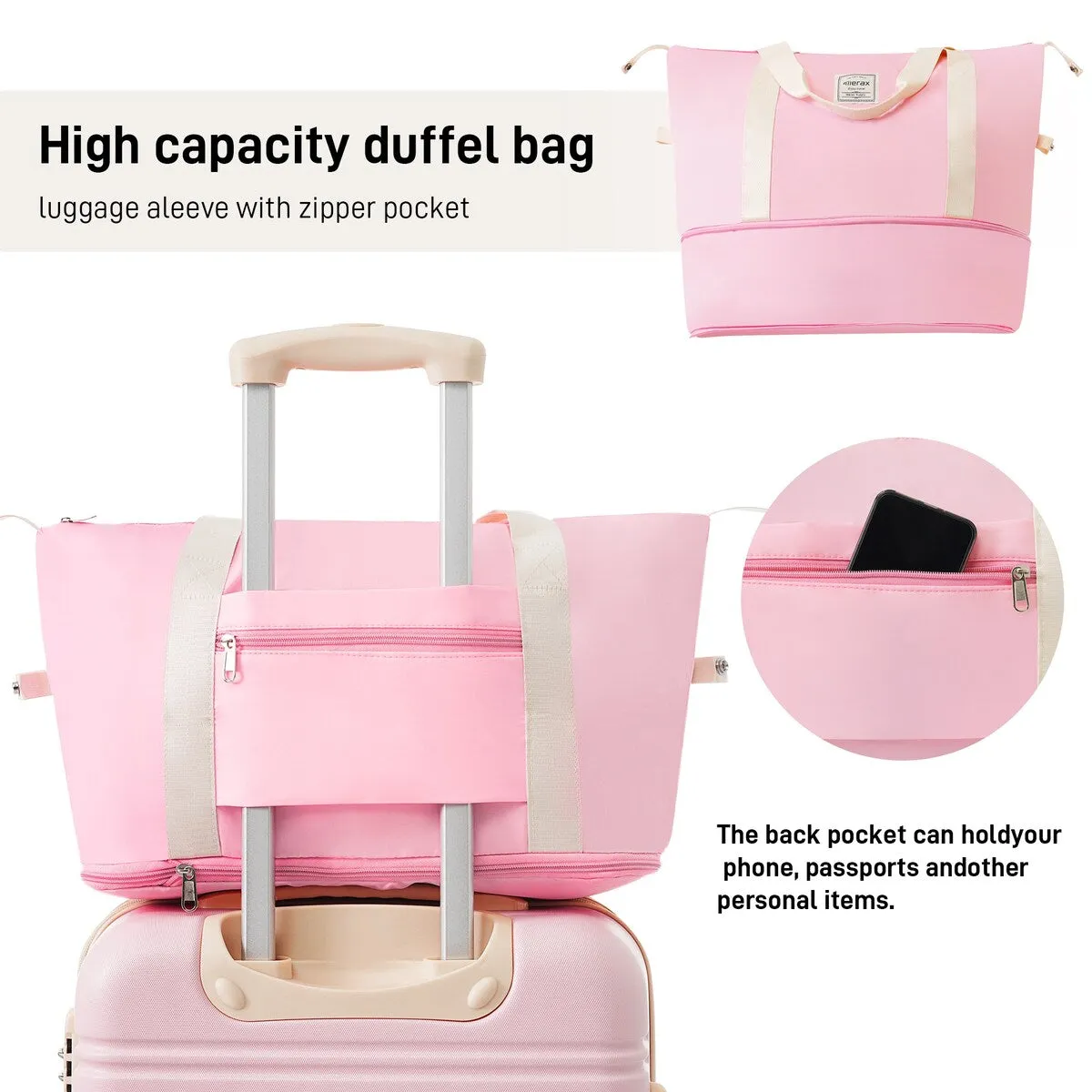 20'' 28'' Suitcase Travel Bag 3-Piece Luggage Sets, ABS Hardshell Lightweight Luggage with Spinner Wheels and TSA Lock