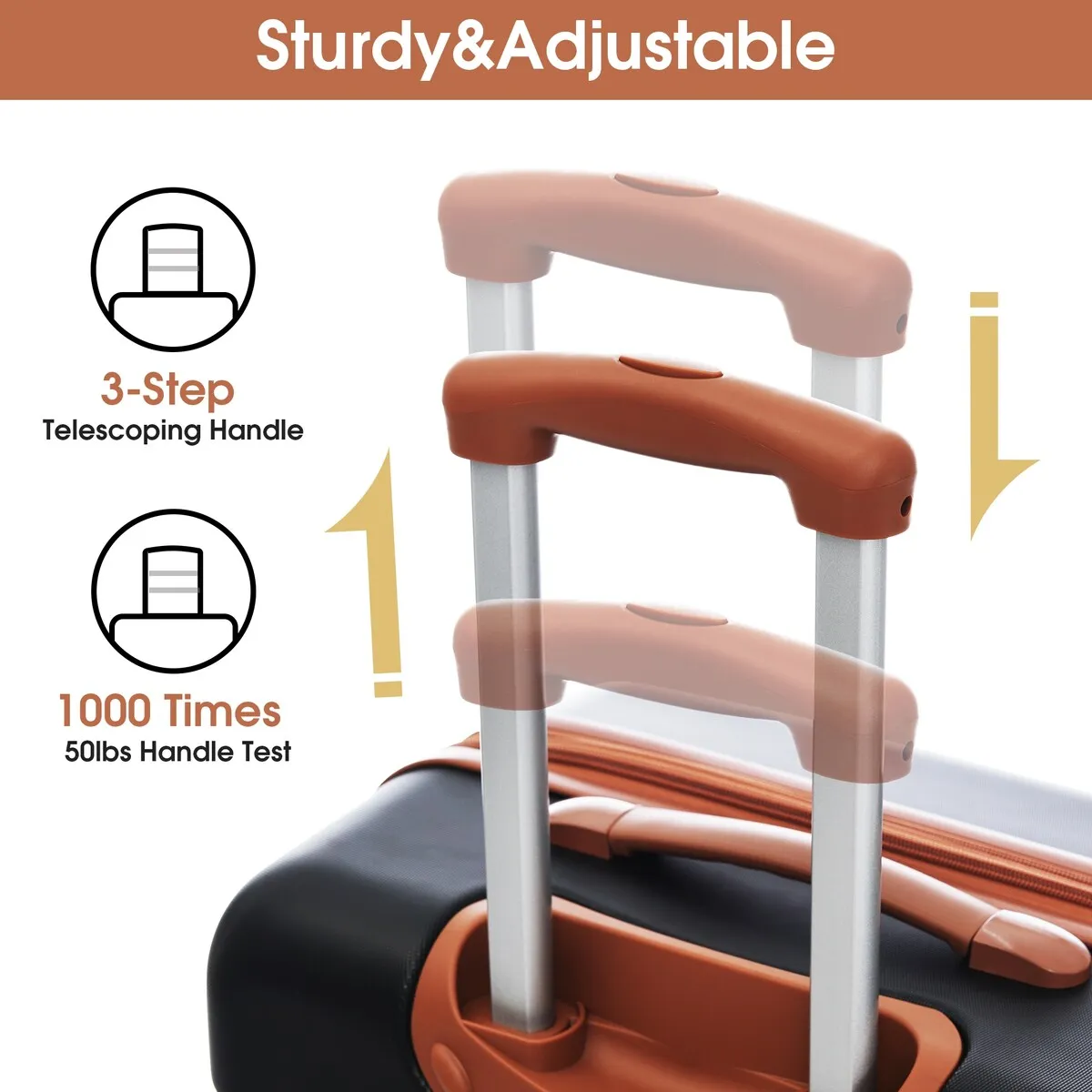 20'' 28'' Suitcase Travel Bag 3-Piece Luggage Sets, ABS Hardshell Lightweight Luggage with Spinner Wheels and TSA Lock