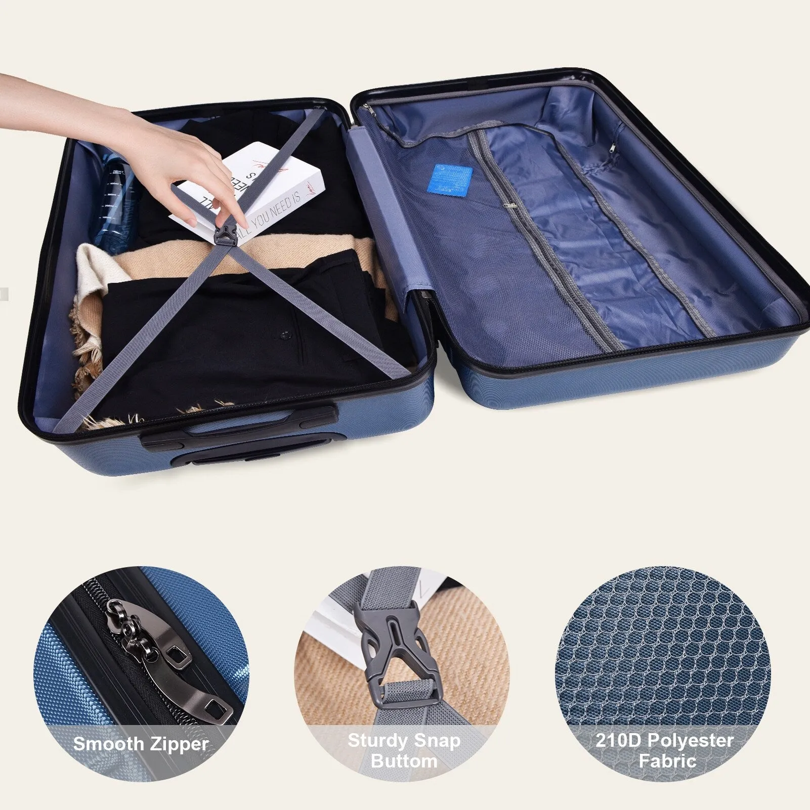 3-Piece Luggage Set w/ Spinner Wheels & TSA Lock