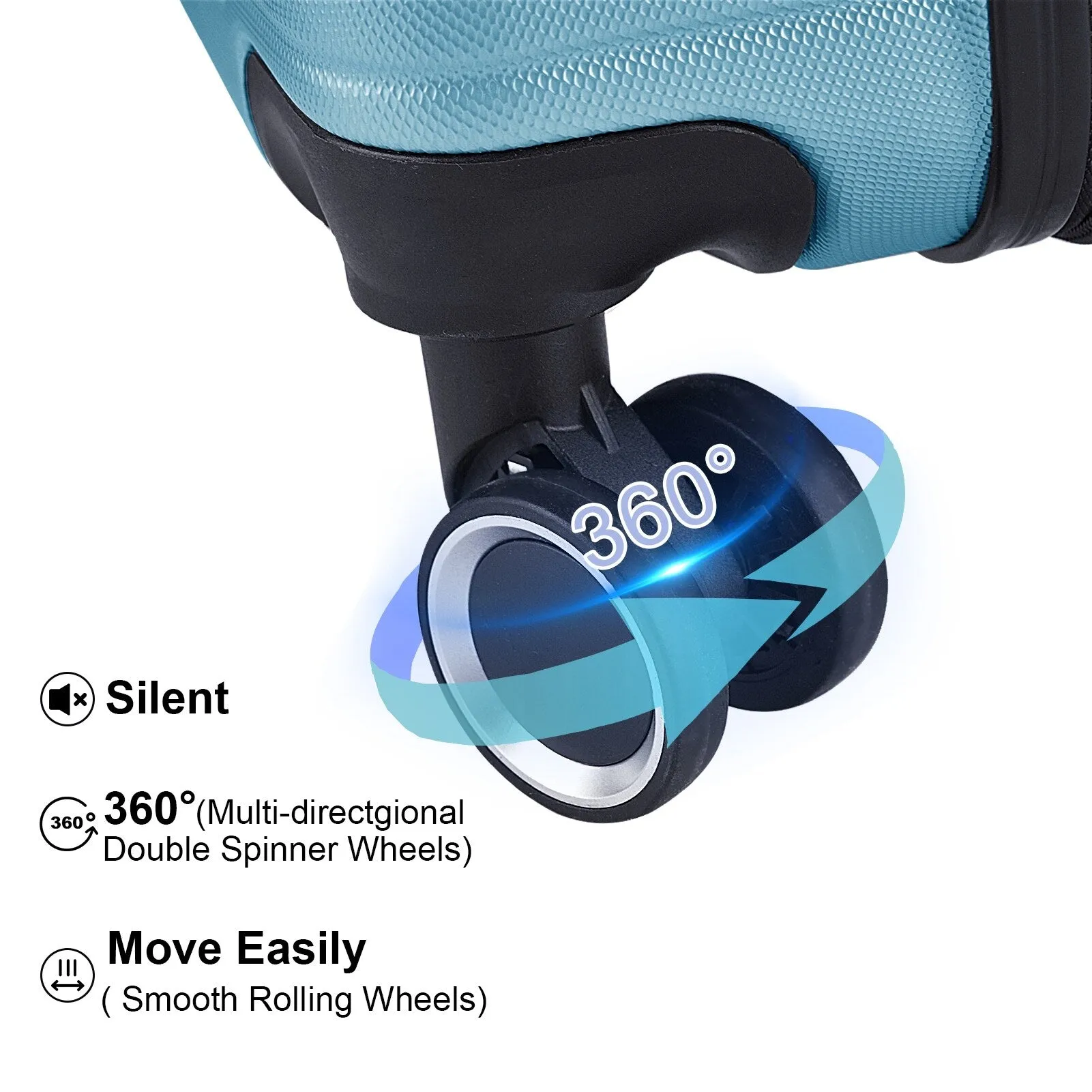 3-Piece Luggage Set w/ Spinner Wheels & TSA Lock