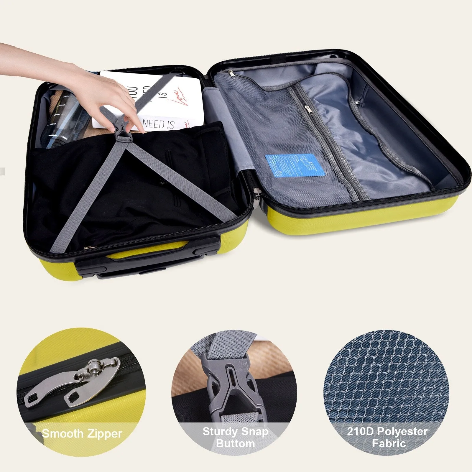 3-Piece Luggage Set w/ Spinner Wheels & TSA Lock