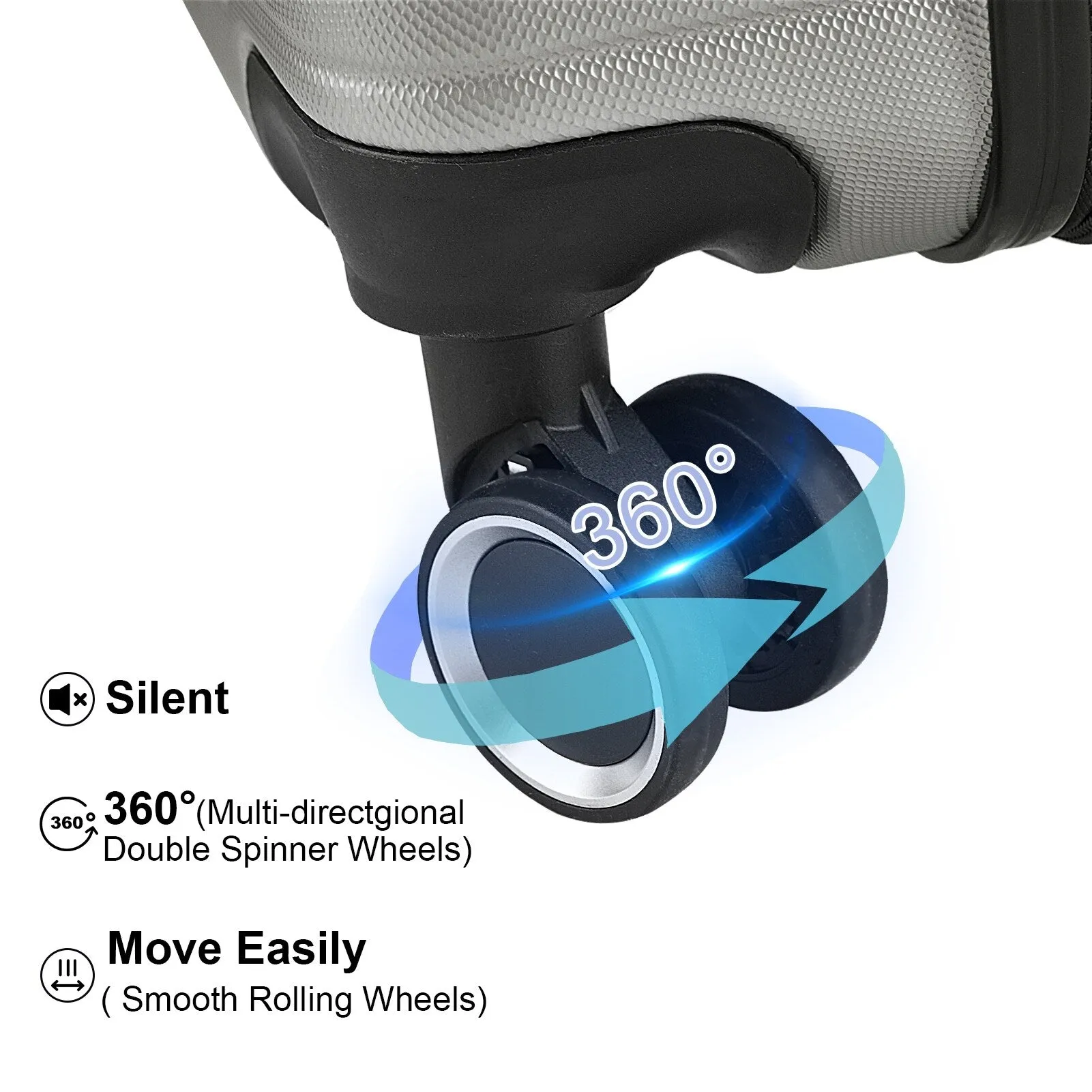 3-Piece Luggage Set w/ Spinner Wheels & TSA Lock
