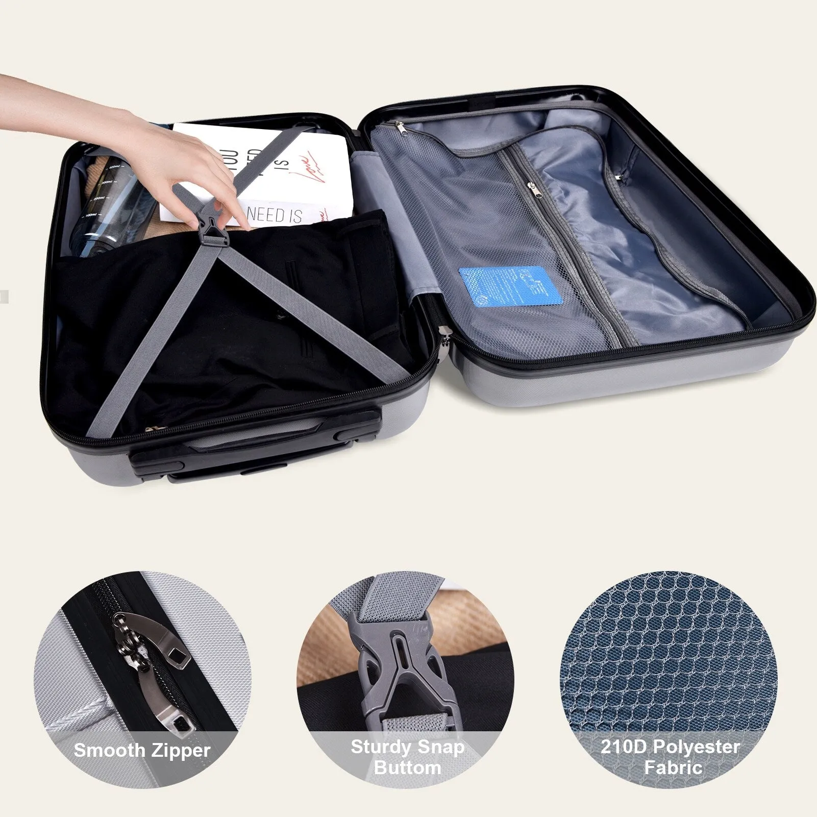 3-Piece Luggage Set w/ Spinner Wheels & TSA Lock