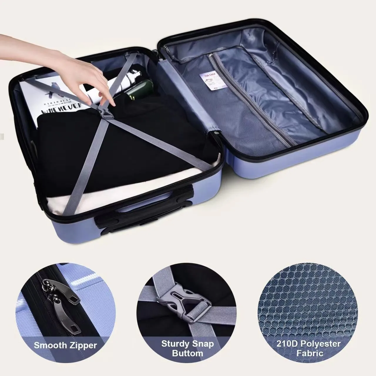 3-Piece Luggage Set w/ Spinner Wheels & TSA Lock