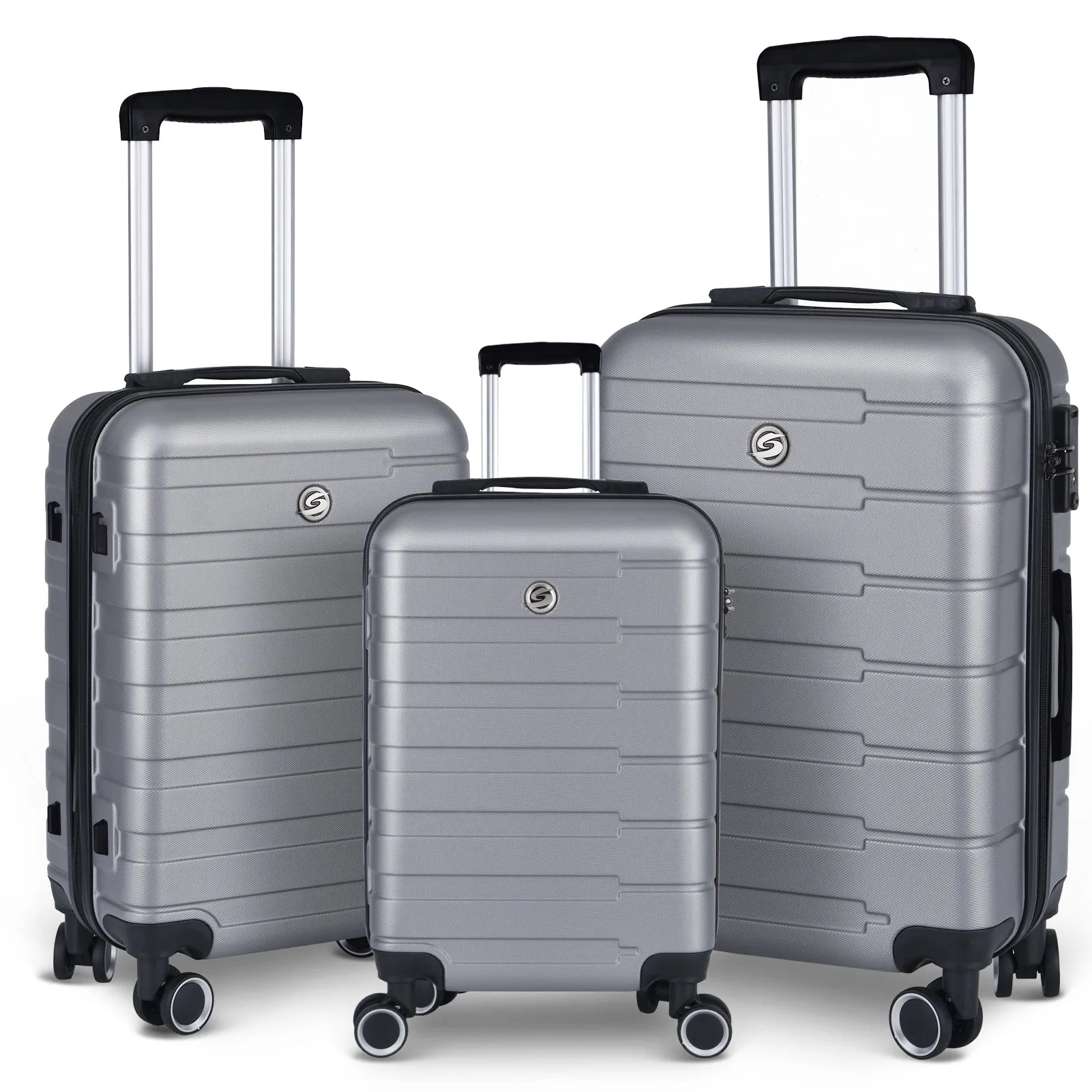 3-Piece Luggage Set w/ Spinner Wheels & TSA Lock