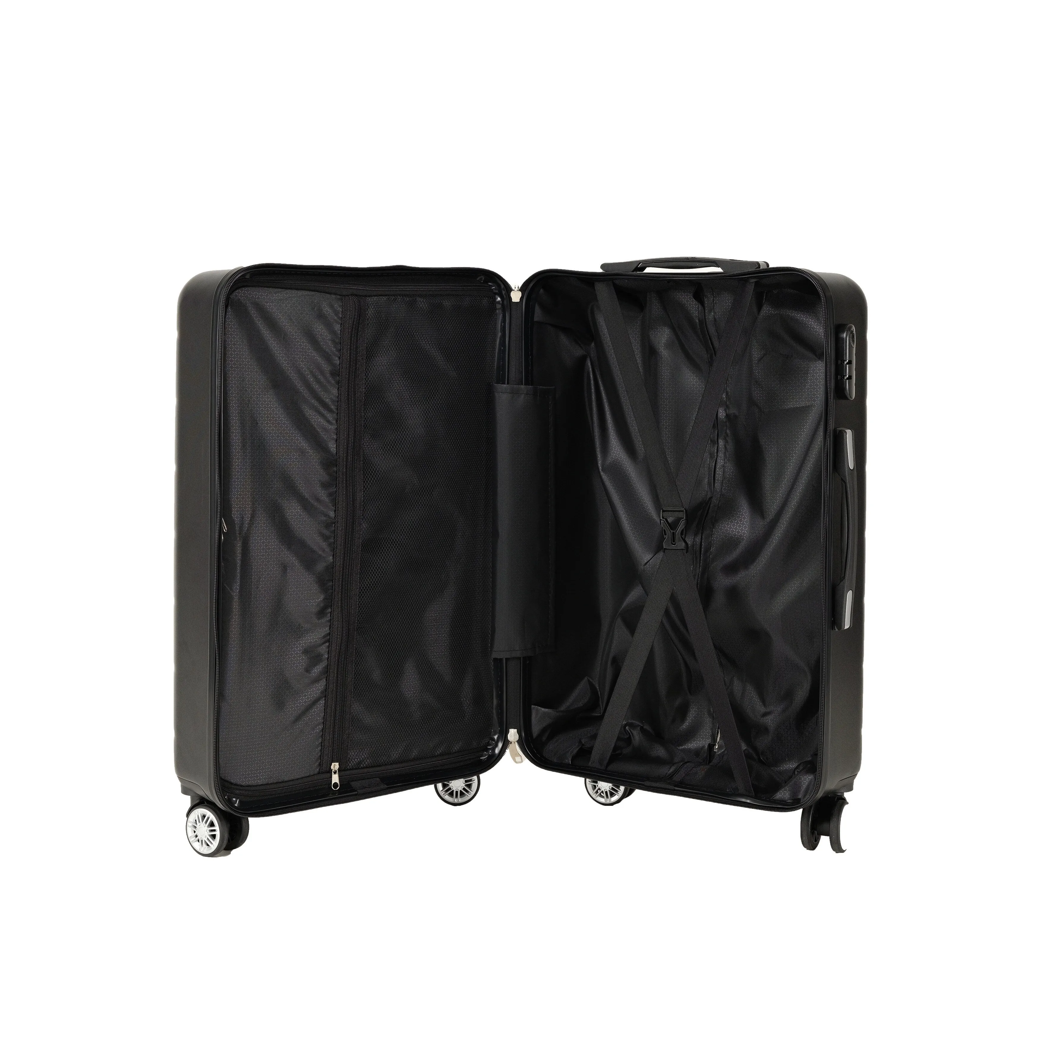 3-piece Retractable Luggage Set with Rotating Wheels and Password Lock
