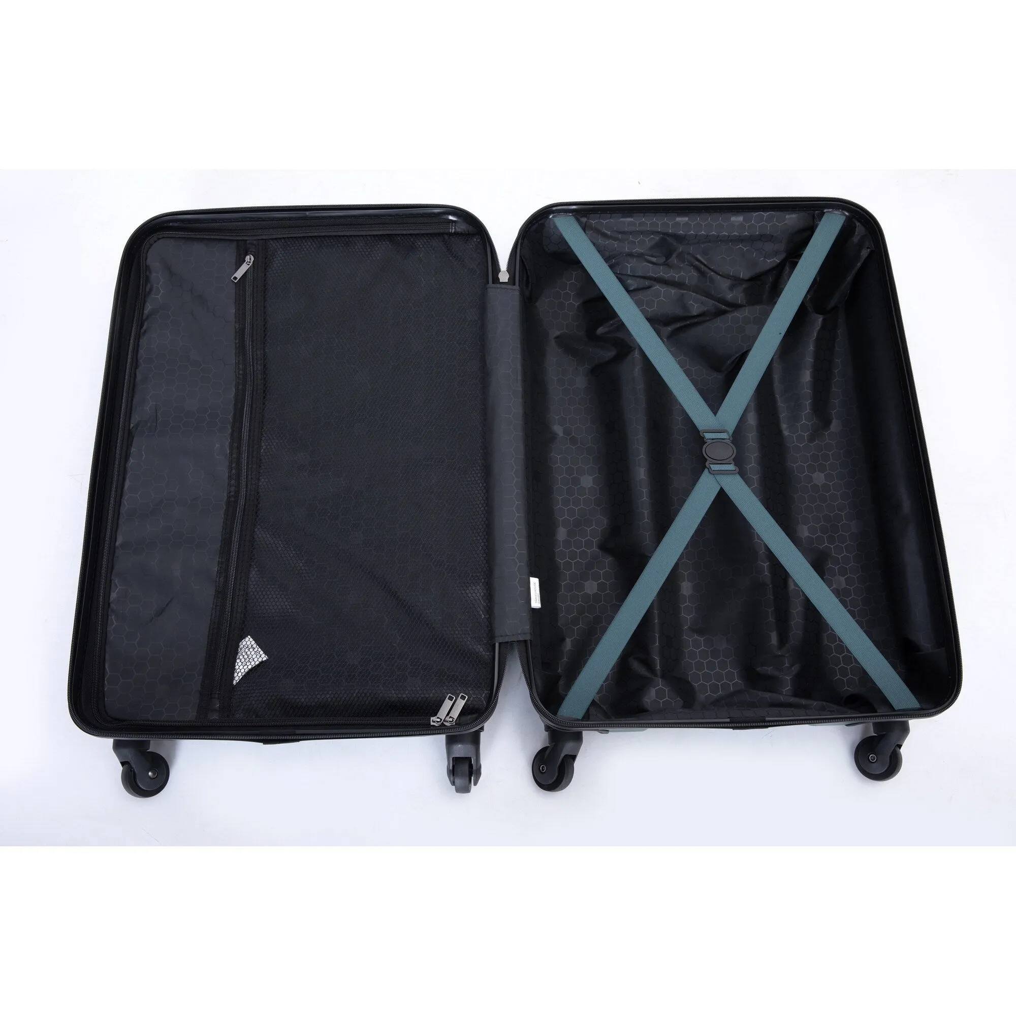 ABS 3 Piece Luggage Sets with Telescoping and Short Handles, Lightweight Suitcase with 2 Hooks and Spinner Wheels & TSA Lock