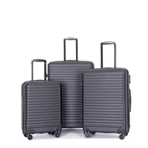 Black Lightweight Suitcase Luggage Sets,3pcs Luggage Set
