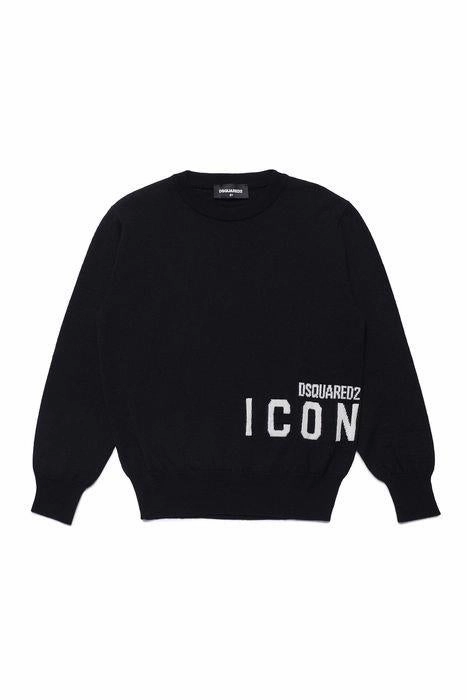 Dsquared2 Kids Logo Intarsia Crewneck Sweater