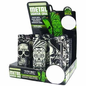 Glow in The Dark Metal Lighter Case - 12 Pieces Per Retail Ready Display 28294