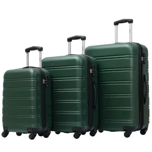Hardshell Luggage Sets Suitcase with Spinner and TSA Lock(20"24"28"), Dark Green 3-Piece Sets
