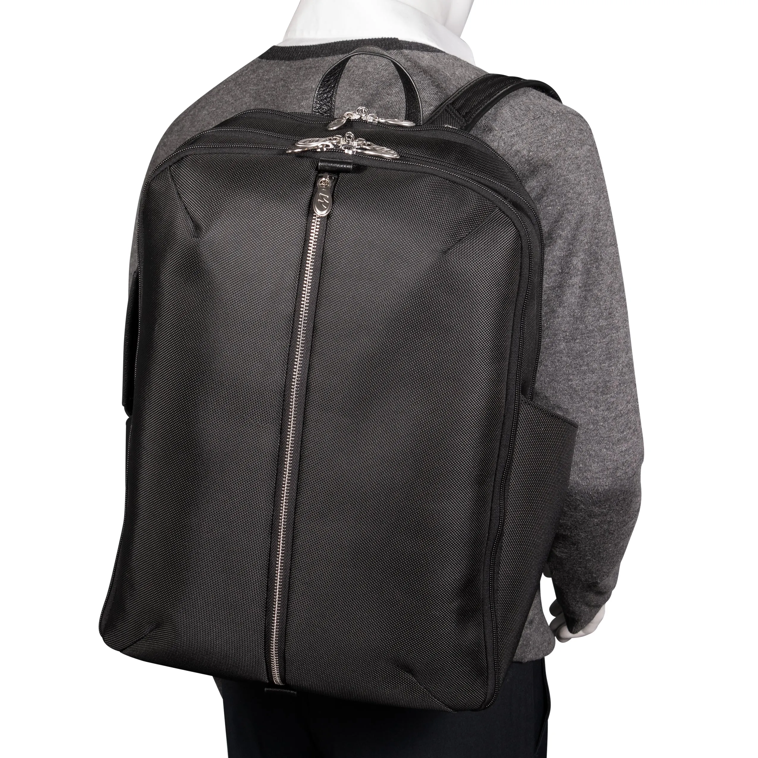 McKlein USA Englewood 17" Nylon Triple Compartment Carry-All Laptop & Tablet Weekend Backpack