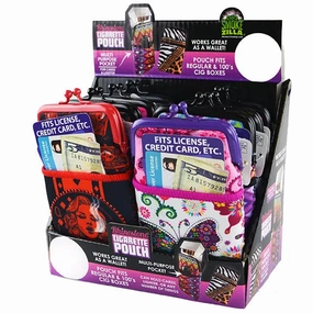Neoprene Cigarette Pouch with Pocket - 8 Pieces Per Retail Ready Display 22057