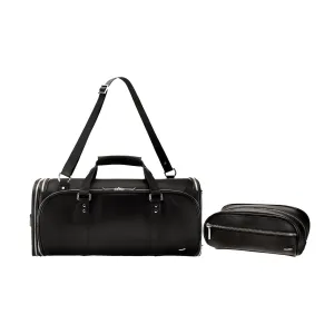 Vocier 2-Piece Travel Set Leather Travel Bag & Dopp Kit