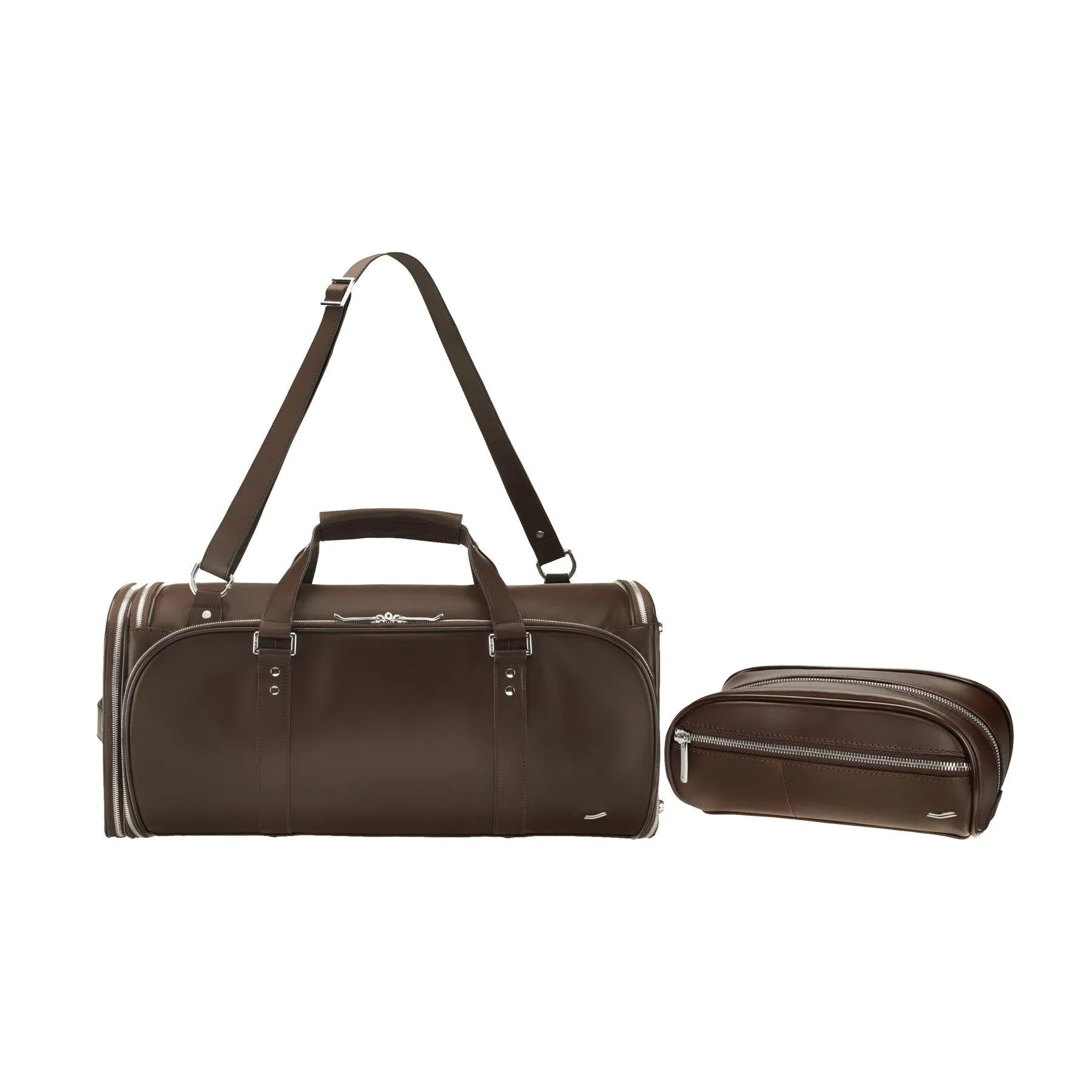 Vocier 2-Piece Travel Set Leather Travel Bag & Dopp Kit