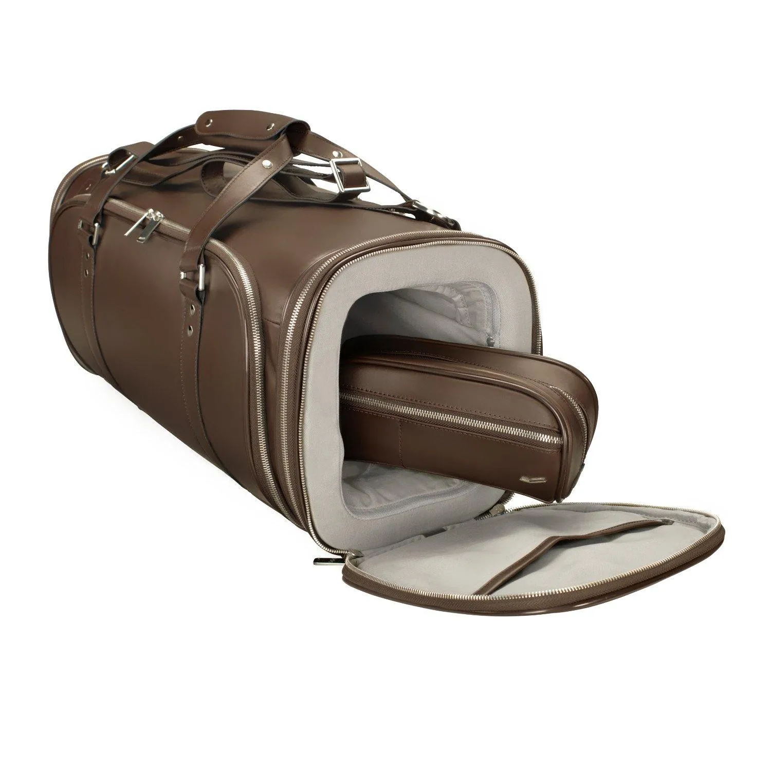 Vocier 2-Piece Travel Set Leather Travel Bag & Dopp Kit