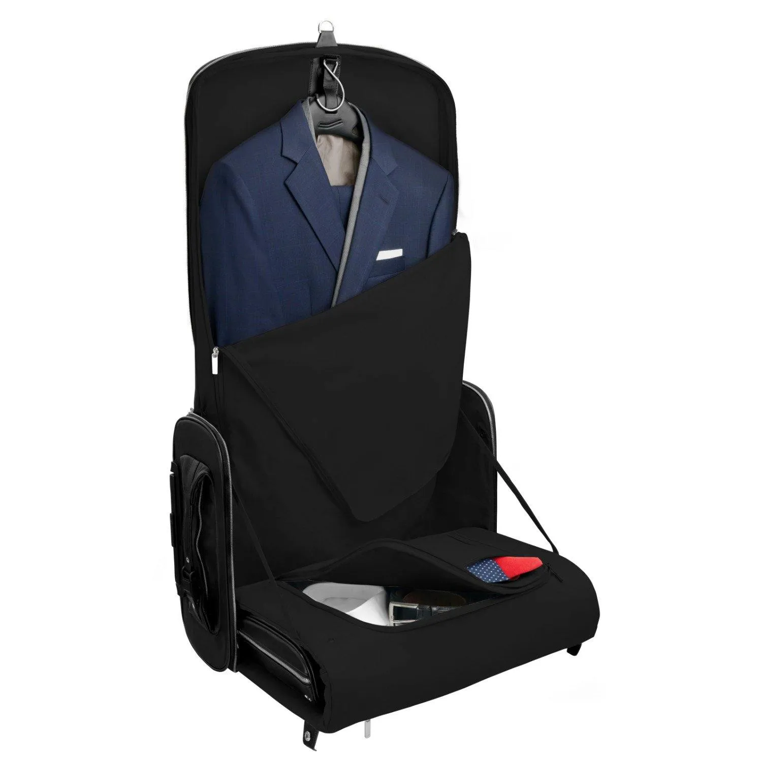 Vocier 2-Piece Travel Set Zero Crease System & Leather Travel Bag
